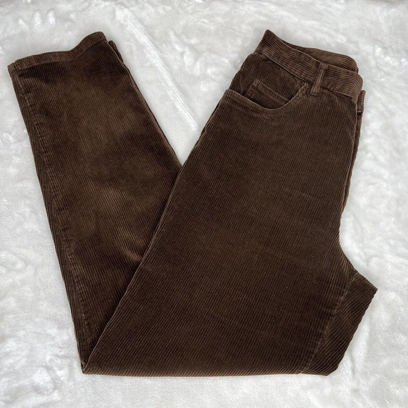 Lauren Ralph Lauren Women's Brown Corduroy High-Rise Tapered Leg Pants Size 10 - Picture 3 of 9